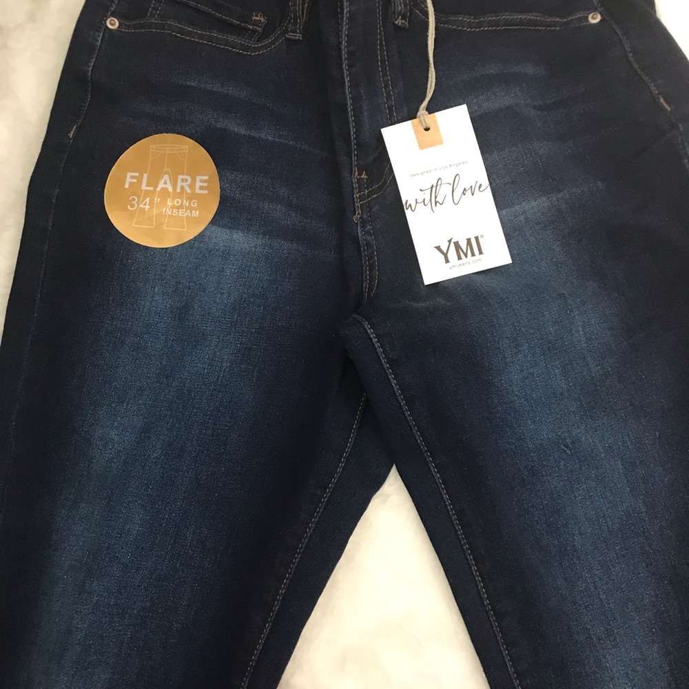 YMI Flare Leg Jeans with style tag attached. Size 9/29